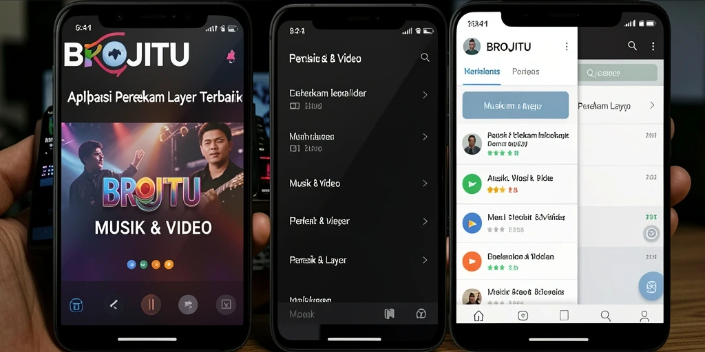 Antarmuka BROJITU yang intuitif untuk merekam layar dengan mudah.