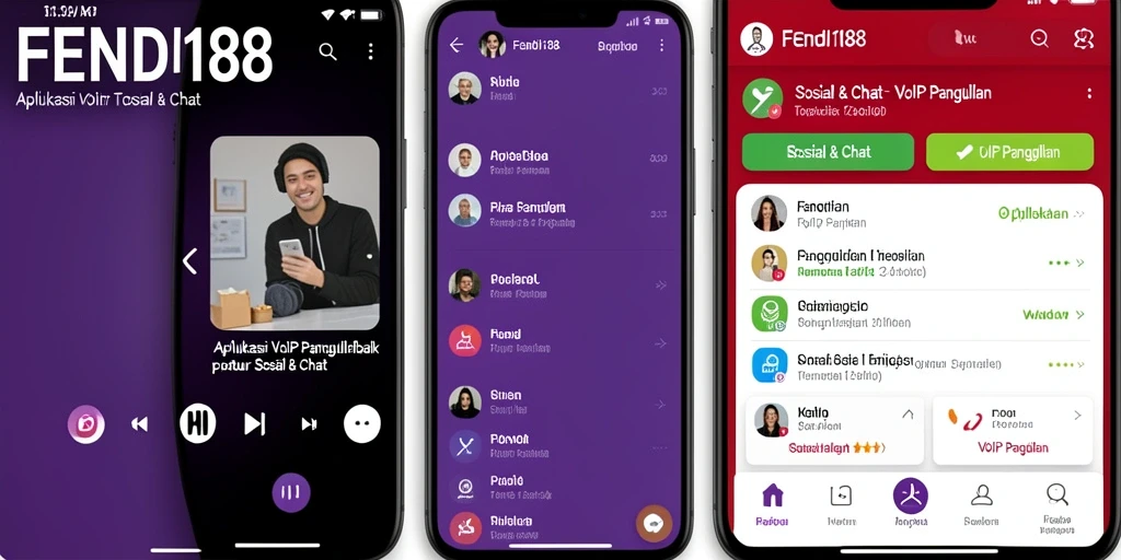 Tampilan antarmuka FENDI188 yang modern untuk VoIP Panggilan.