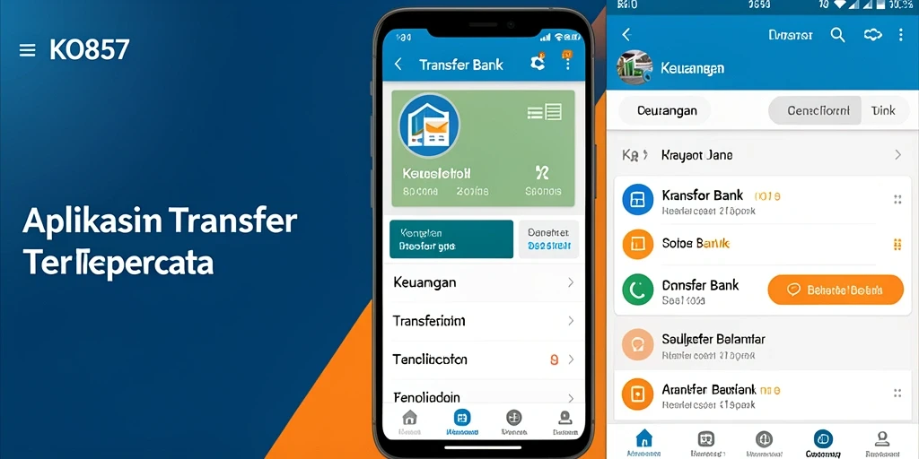Antarmuka KO857 yang intuitif dan menarik saat digunakan untuk transfer bank.
