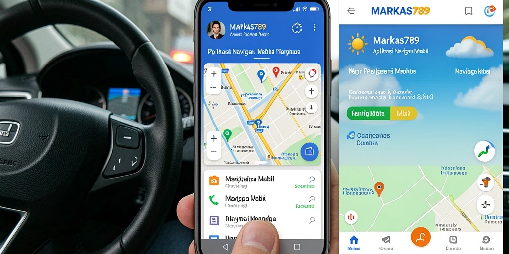 Antarmuka pengguna <strong>MARKAS789</strong> menampilkan peta dan rute yang jelas dan informatif.