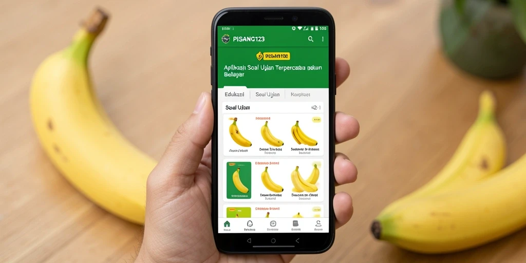 Antarmuka menarik dan fungsional dari PISANG123 untuk belajar soal ujian.