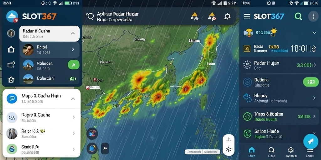 Antarmuka aplikasi SLOT367 memperlihatkan radar hujan secara jelas.